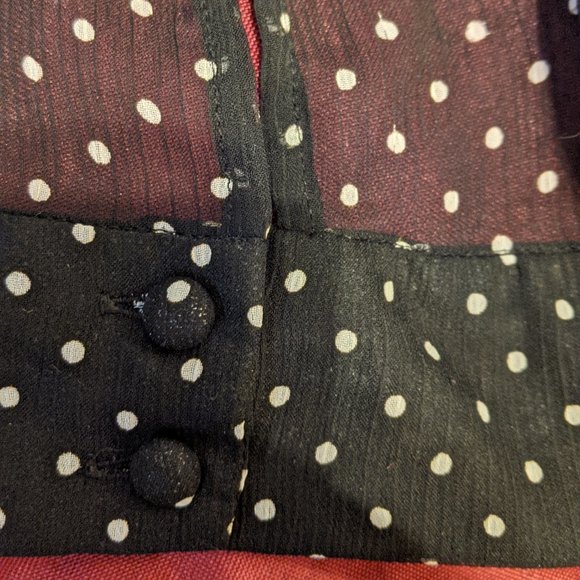 Banana Republic Polka Dot Ruffle Sheer Blouse - M - Picture 9 of 10